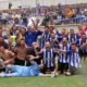 La SD Ejea celebrando su reciente ascenso a Segunda División B